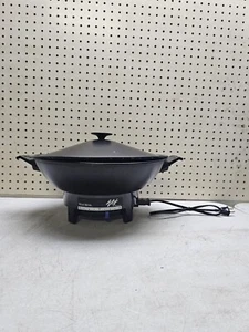 West Bend Black Electric Wok Electric With Cover Model: 79116 Tested and Works!! - Picture 1 of 11