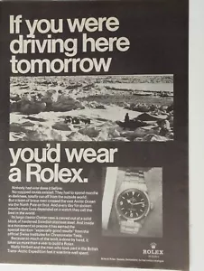 ROLEX vintage Print Ad Ostyer Chronometre Watch wally herbert Trans Arctic ocean - Picture 1 of 1