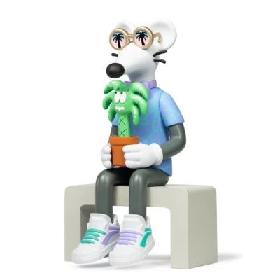 Figura de arte de vinilo Steven Harrington x Li-Ning blanco Ollie Skate Rat 12" 420 juguetes Foto 1 de 4