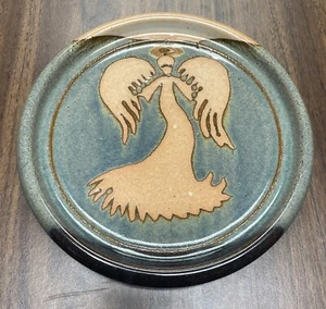 Southern Highland Pottery Susan Balentine Signed Trinket Dish Plate Angel - Picture 1 of 5