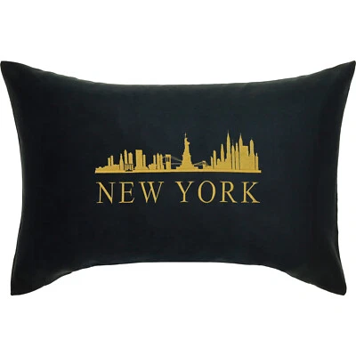 Skyline New York Kissen 40x60cm, Stadt, USA, Freiheitsstatue, Geschenk,Stickerei - Bild 1 von 4