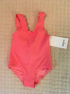 NWT ZARA GIRLS CHILDREN'S TEXTURED BEACH SWIMSUIT PINK SIZE 2-3 years 98cm $36 - Picture 1 of 8