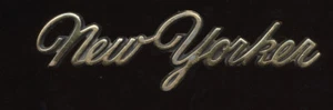B32 - VINTAGE CHRYSLER NEW YORKER GOLD SCRIPT EMBLEM - Picture 1 of 1