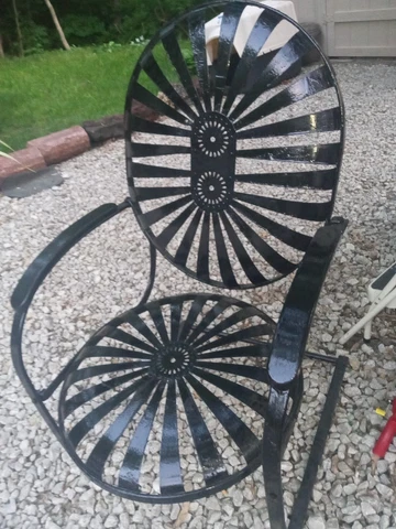 Vintage Francois Carre Large Black Bouncer Garden Chair Kansas City pick up Cover