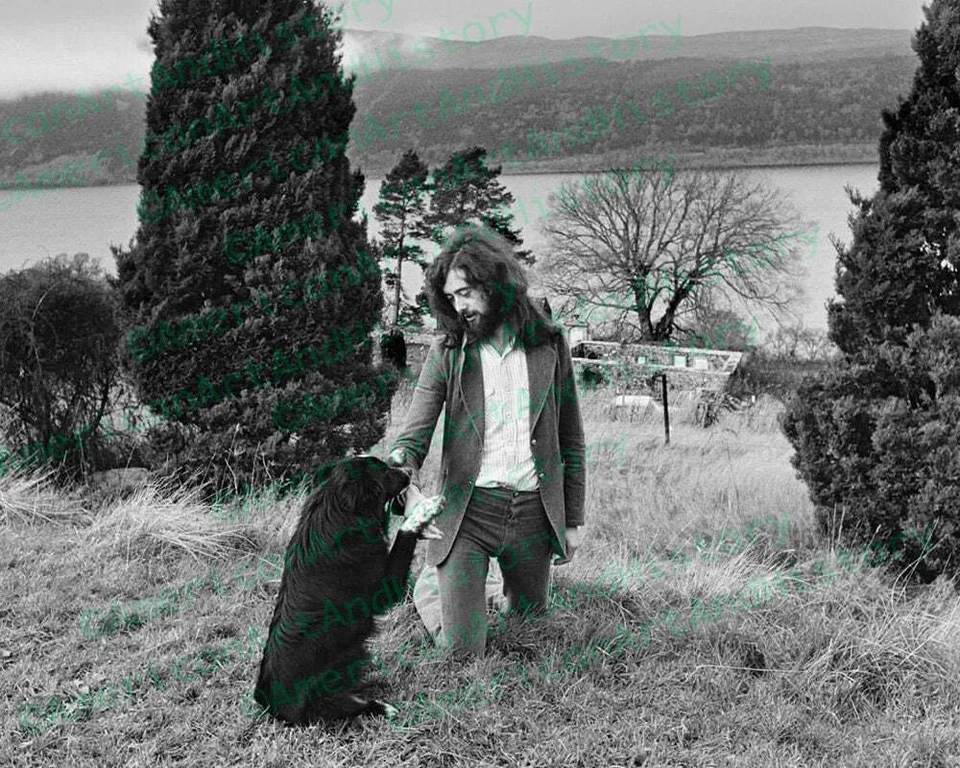 Jimmy Page with “Black Dog” Boleskin House Led Zeppelin Photo Print Poster - Image 1 of 1
