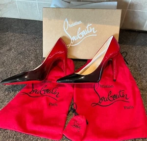 Zapatos de tacón Christian Louboutin KATE 100 charol rojo/negro degradados talla 39,5 - Imagen 1 de 15