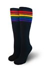 Pride Socks Black Rainbow Kids Tube Socks Brave
