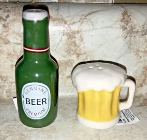 NEW Beer Bottle & Sudsy Mug Salt & Pepper Shakers - Picture 1 of 6
