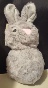 GREY BUNNY RABBIT - Dog toy - 9" - Ball Soft Plush Cover Squeak & crinkle- New - Picture 1 of 3