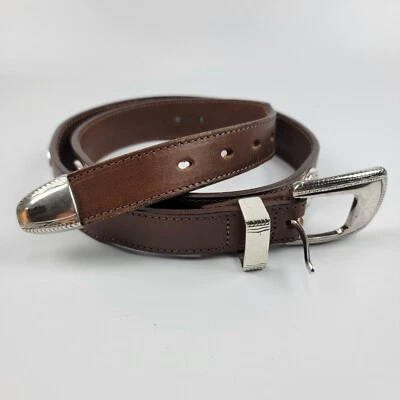 PGA Golf Tour Ladies Concho Belt 32/34 Oil Tanned Leather Brown 5621710 EUC - Image 1 of 4