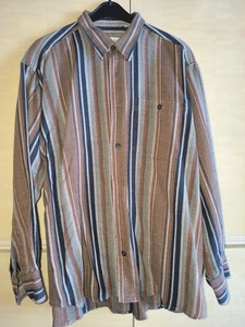 Danny Kaye Langarmhemd braun/rost/beige/blau gestreift Gr.XL - Bild 1 von 1