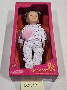 Our Generation Serenity Puppe Pyjama Set 18 Zoll blonde Herzen Plüsch Neu im Karton - Bild 1 von 7