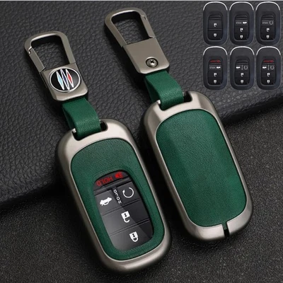 Leather Alloy Smart Key Fob Cover Case For 2022-2023 Honda Accord CR-V Civic HRV - Image 1 of 4