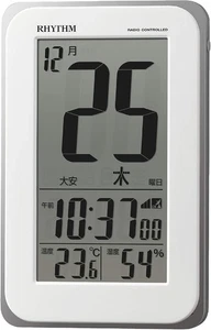 RHYTHM Alarm Clock Radio Clock Electronic Sound Alarm Temperature Humidi - Picture 1 of 7