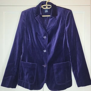 Vintage Damen Blazer M limitierte Marke lila Samt Velours drei Knöpfe Jacke gebraucht, in einwandfreiem Zustand - Bild 1 von 4