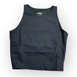 Madewell MWL Form Racerback Crop Top Women's XS Black Sleeveless NWT - Picture 1 of 9