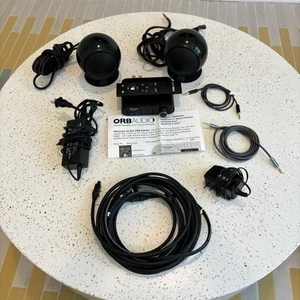 Orb Audio Mod Speakers W/ Stands Black Comes w/Manual, Remote & Booster TESTED - Picture 1 of 15