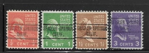 California Precancels - Seigler Springs 734 - 4 Prexies - Picture 1 of 1
