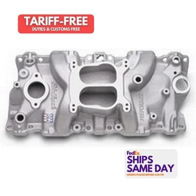 Edelbrock EDE2104 Dual Plane Aluminum Intake Manifold fits Small Block Chevy  - Image 1 of 4