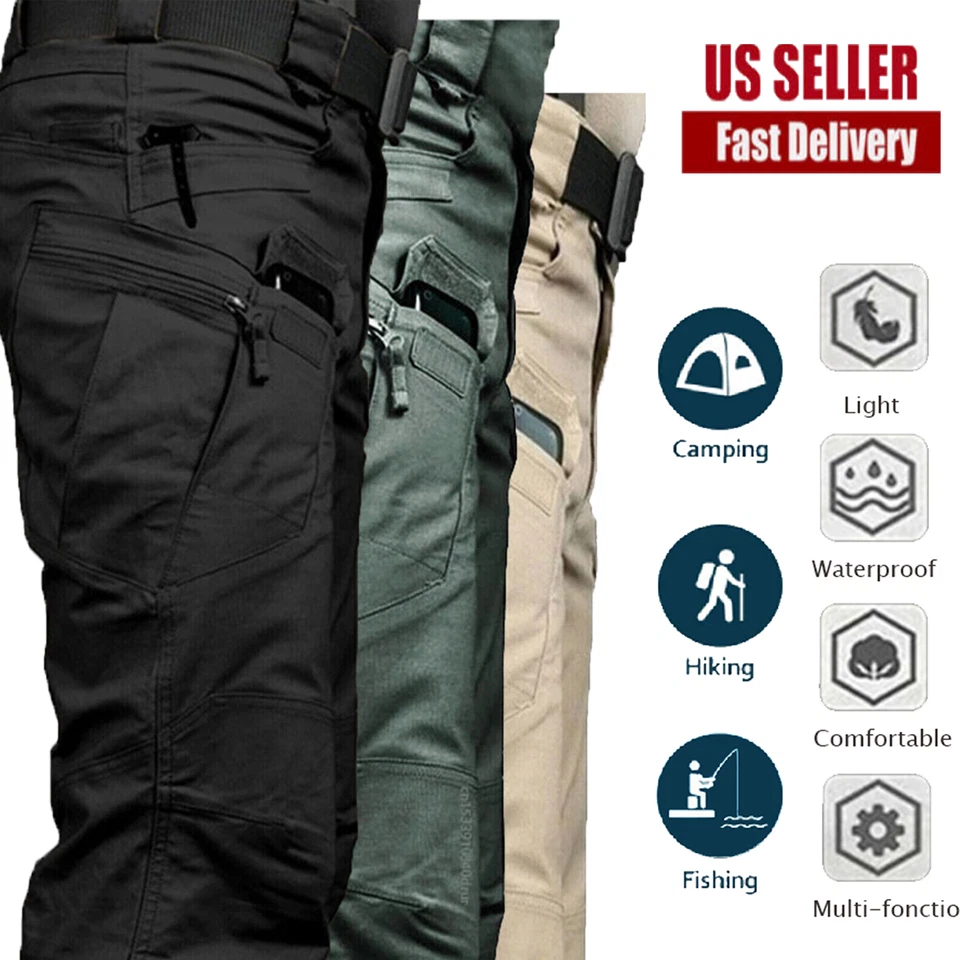 Мужские брюки-карго рабочие боевые брюки для активного отдыха походные водонепроницаемые брюки тактические - Изображение 1 из 4