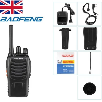 Baofeng BF-88E PMR446MHz Walkie Talkie Long Range Two Way Radio+Earpiece Black
