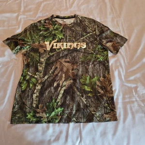 MN Vikings Camo Tee Shirt NFL Team Apparel Mens XL TX3 Cool Polyester Obsession - Picture 1 of 8