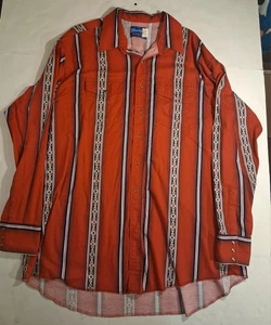Vintage Wrangler Shirt Men Aztec Western Brushpopper Cowboy Pearl Snap Size 3XLT - Picture 1 of 10
