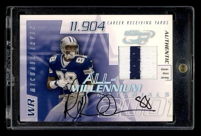 2001 Quantum Leaf All Millennium Michael Irvin Game Used Prime Patch Auto /100 - Image 1 of 2