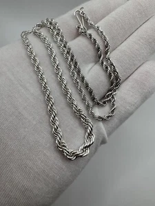 Catena donna argento elegante massiccia 875 Ucraina 24,99 g - 20,85 pollici ottimo regalo - Foto 1 di 8