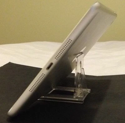 iPad Tablet 2-Piece Adjustable Clear Acrylic Compact Desktop Display Stand Easel - Image 1 of 4