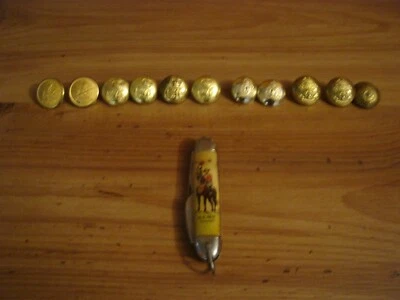 Lote de 11 botones vintage y navaja de bolsillo Richards Sheffield Foto 1 de 4