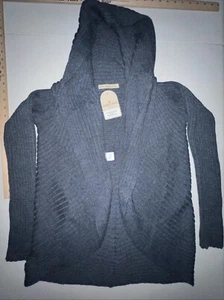 Simply Natural Alpaca Open Ribbed Cardigan Sweater Long Sleeve Gray One Size NEW - Picture 1 of 15