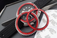 SEIKO NEW TURTLE SRP PLANET.OCEAN.ONE -  BLACK ON RED ALU. BEZEL INSERT X-3-BR