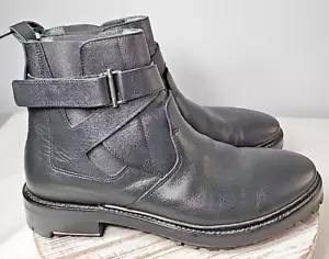 Lanvin Herren Leder Chelsa Stiefel in Schwarz Gr. 10 Riemen Druckknopf mit Stretch - Bild 1 von 8