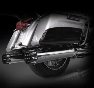 RC Components RCX 4.5 Chrome Slip On Mufflers Harley 2017 Gatlin Eclipse Tips - Picture 1 of 1