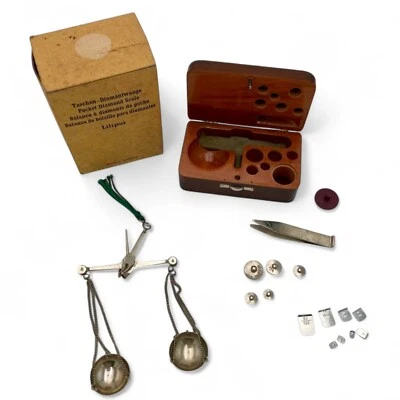 Mini balanza Haigis Pocket Diamond Scale Liliput con caja de pesas Alemania vintage Foto 1 de 4