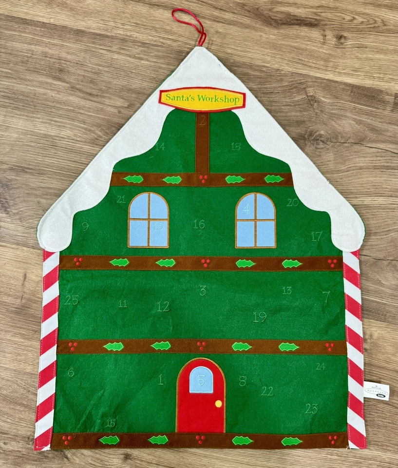 Hallmark Santa's Workshop Christmas Countdown Felt Advent Keepsake Calendar Only - Image 1 of 4
