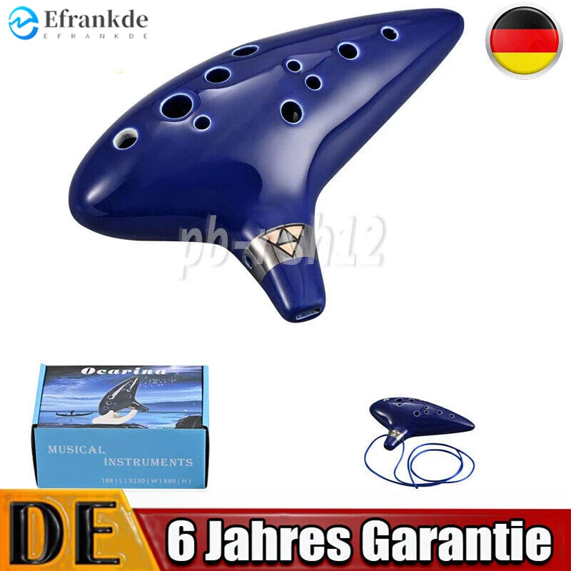 Okarina Aus Kunststoff, 12 Löcher, Alto C, Tonumfang A4-F6, In Zelda-Blau