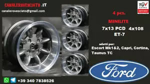 Cerchi Minilite 7X 13 pollici Ford Escort Capri Cortina Taunus TC ANTRACITE - Bild 1 von 10