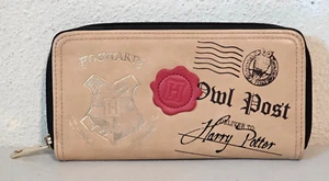 Harry Potter Hogwarts Owl Post Letter Zip Around Wallet 8" x 4" - Picture 1 of 7