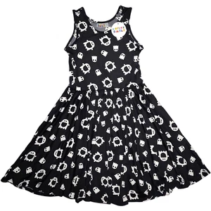 Dot Dot Smile Girls 8 10 Black White Ghost Halloween Tank Twirl Dress NWT - Picture 1 of 3
