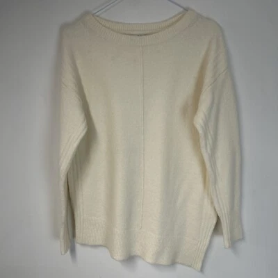 John Lewis Wool Blend Knit Asymmetric Hem Jumper Cream UK8 (42” Bust) - Image 1 of 3