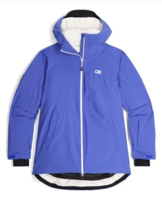 NUEVO CON ETIQUETAS $350 Outdoor Research Snowcrew Chaqueta de Esquí M Azul Ultramar Capucha Impermeable Foto 1 de 4