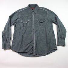 Rock And Roll Cowboy Shirt Mens XL Gray Long Sleeve Pearl Snap Western