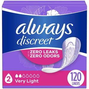 Discreet Incontinence Panty Liners, 2, Very Light, Lightly Scented 120 CT - Picture 1 of 15