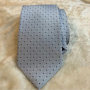 L’art Dspace LSPACE Men's Tie Italian Mode Patterned Silk Necktie Baby Blue Navy - Picture 1 of 6