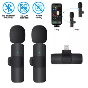 Wireless Lavalier Microphone for iphone Audio Video Recording Mic Vlog YouTube - Picture 1 of 12