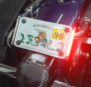 C-Me Signals; Motorcycle Tag/License Plate Mounted Red LED Turn Signals, Smoked - Picture 1 of 6