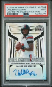 LANORRIS SELLERS 2024 LEAF METAL COLLEGIATE STARS ROOKIE AUTO /103 PSA 9 SC - Picture 1 of 2