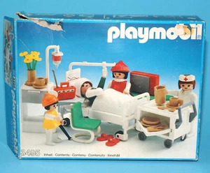 PLAYMOBIL 3495 HOSPITAL RECOVERY ROOM COMPLETE BOXED ORIGINAL BOX 1985 GEOBRA - Foto 1 di 8